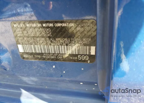 2015 Mitsubishi Lancer Es z USA, uszkodzony, nr VIN JA32U2FU5FU022059